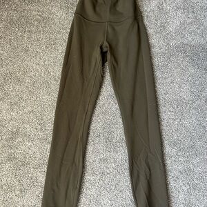 Olive Green High-Waisted Leggings